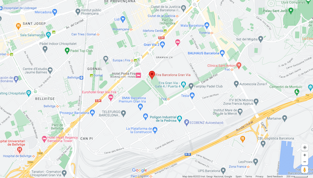 Google map of Fira, Barcelona